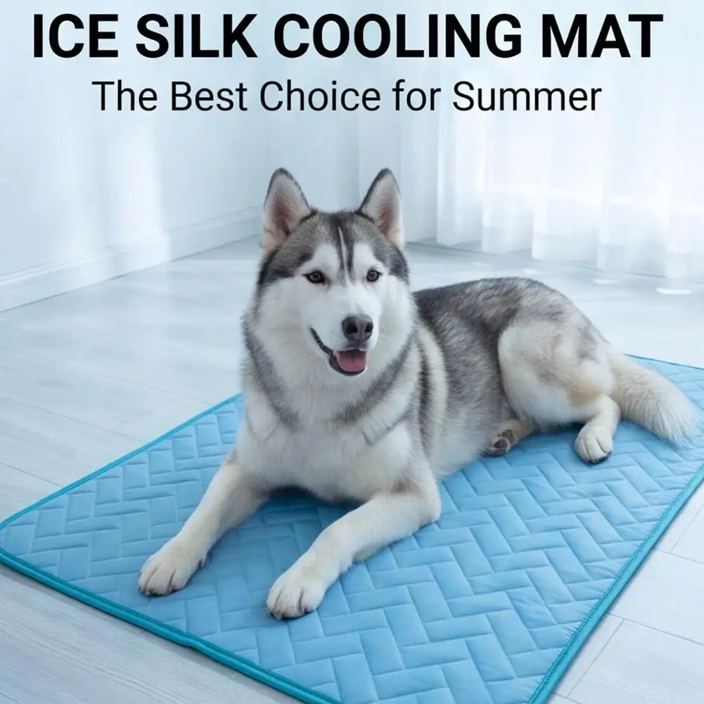 Dog Cooling Mat – Ice Silk Pet Bed for Cats & Dogs S–XXL
