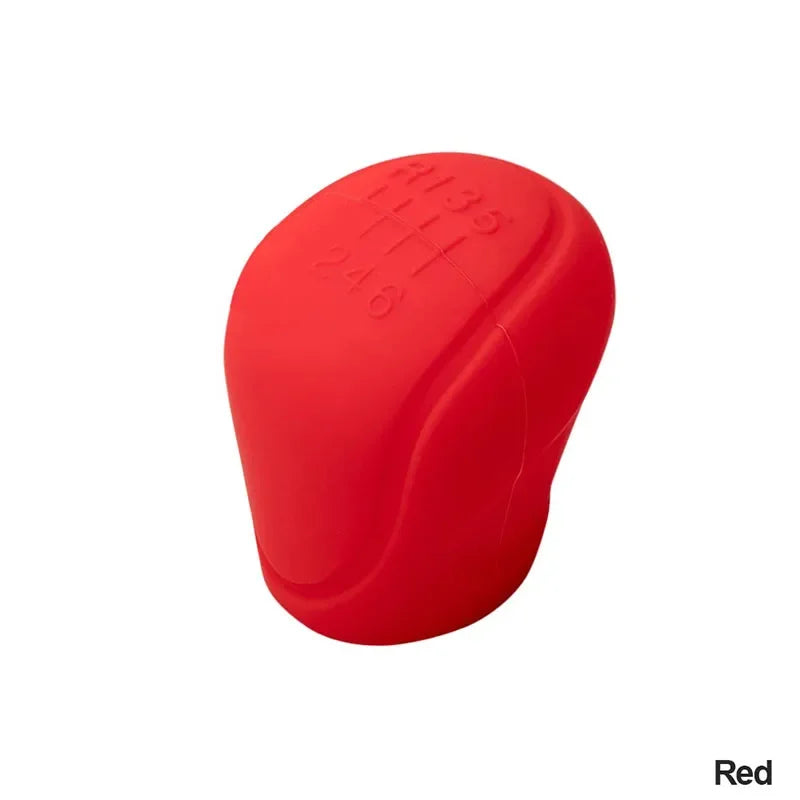 Car Silicone Gear Shift Knob Cover Gear Shift Non-Slip Grip Handle Protective Covers Manual 5 6-speed Car Interior Accessories Oasis Select Red 1pcs