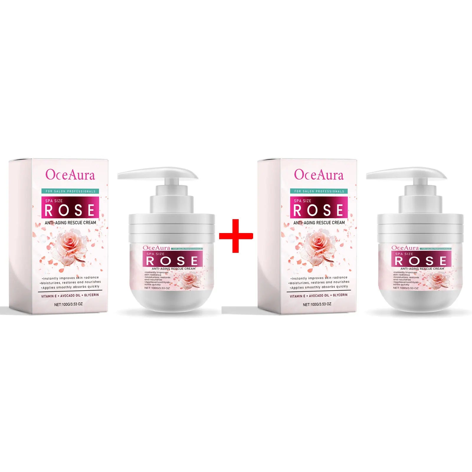 OceAura Retinol Anti-Aging Face & Body Moisturizer Cream 100g Anti-Aging Moisturizer Oasis Select Rose X 2PCS