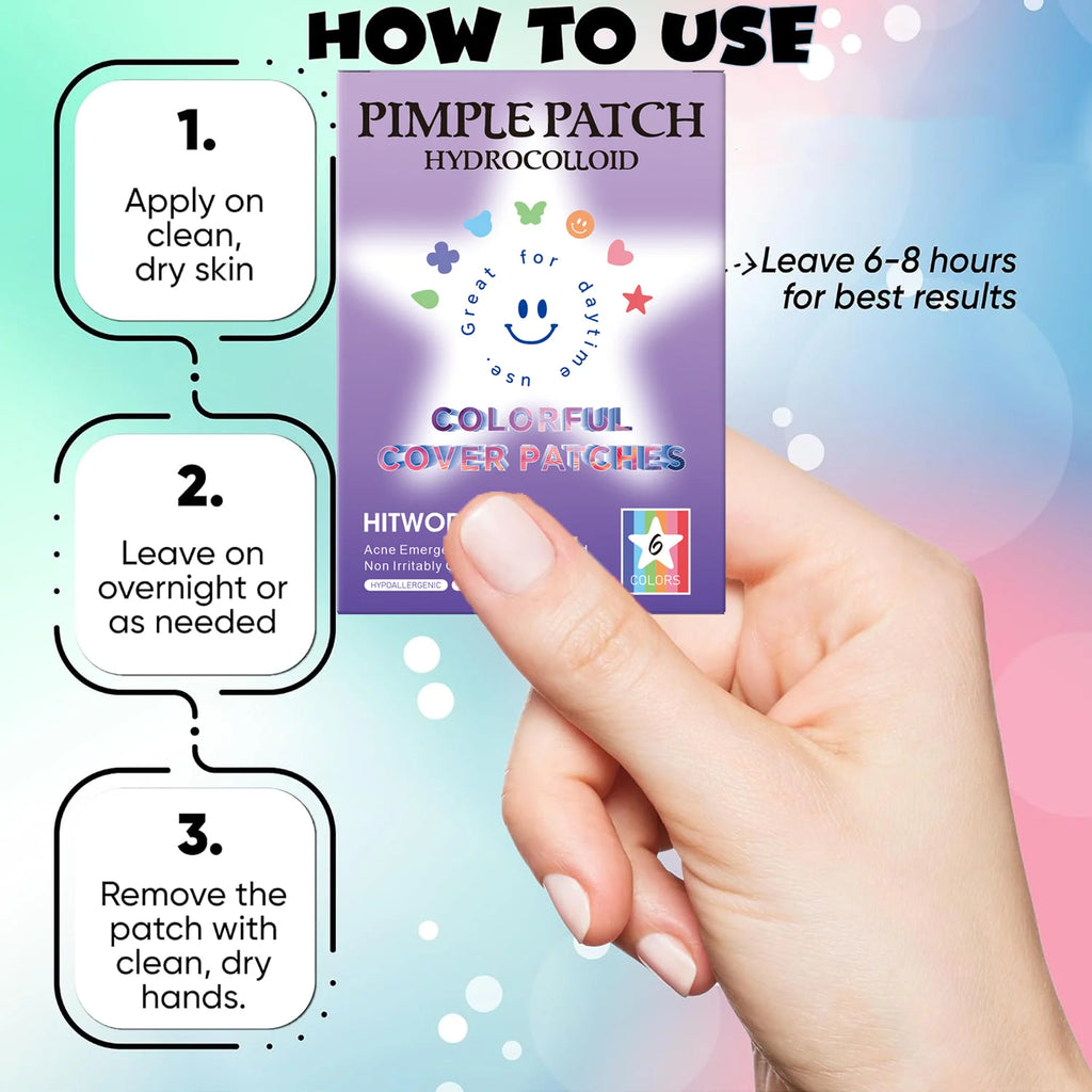 240 pieces/set of colorful cute design PE material patches - waterproof, alcohol free, non irritating transparent acne patches Oasis Select