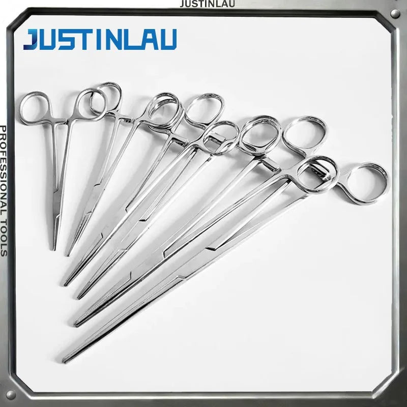 JUSTINLAU 16/18/20CM Bent/straight Stainless Steel Locking Hemostatic Forceps Cupping Cotton Surgical Forceps Fishing Tool Plier Oasis Select