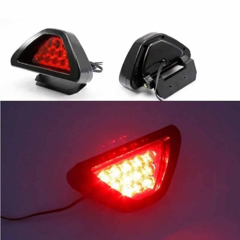 Universal 12V Car Brake Light LED F1 Triangle Tail Lamp Red Fog Light Flash Warning Bulb Motorcycle Signal Light Car Accessories Oasis Select