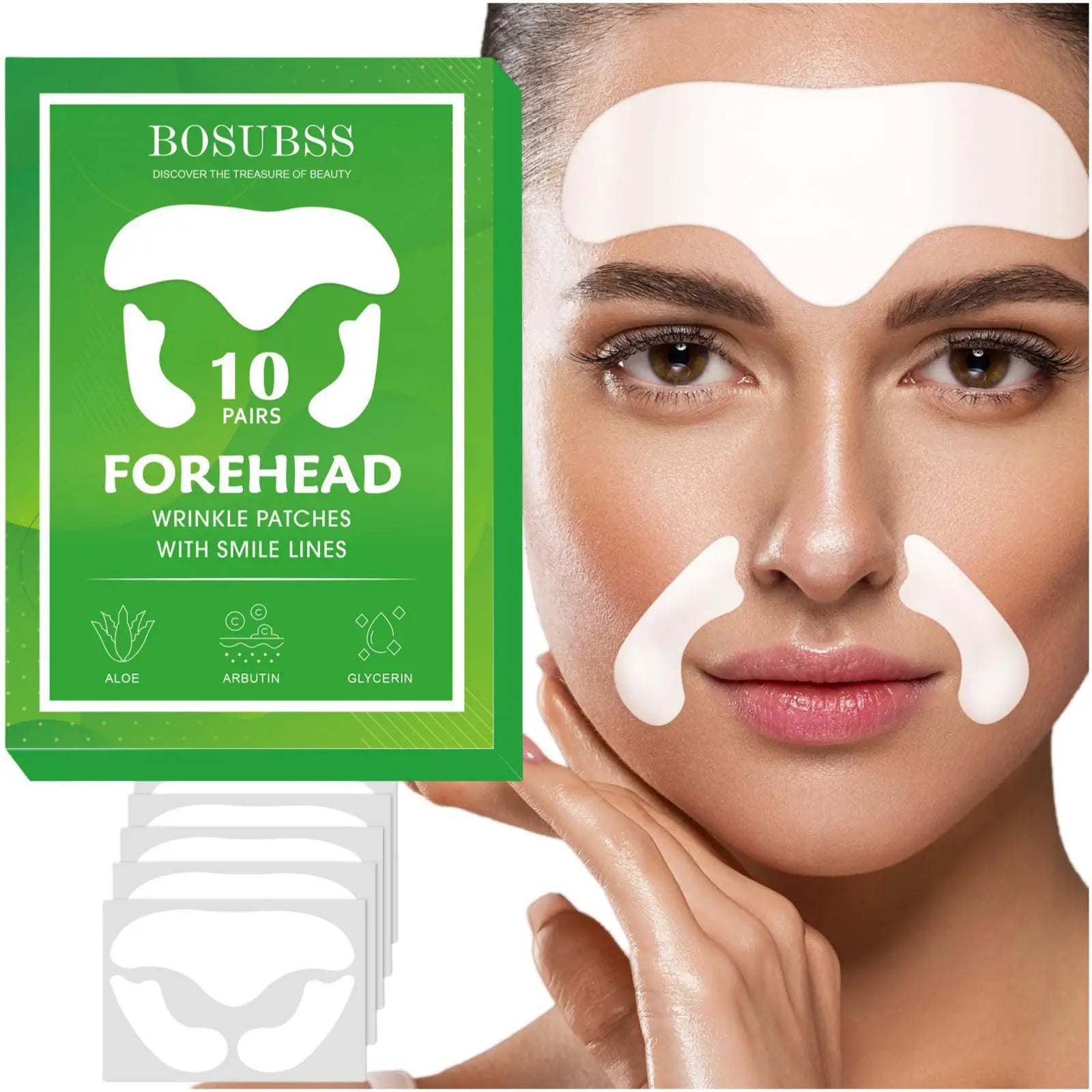 10pairs forehead and full face wrinkle patch reduces wrinkles, tightens wrinkles, moisturizes and smooths the skin Oasis Select