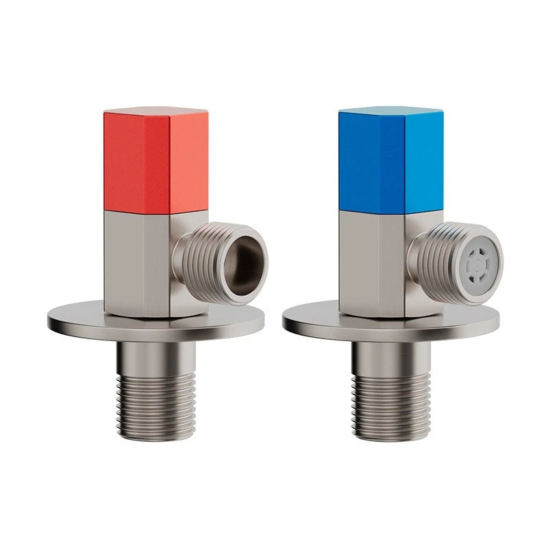 Brass Red Blue Angle Valve Hot and Cold Water Valve Bathroom Thread Bathroom Faucet Water Heater Filling Valve Accessories Oasis Select