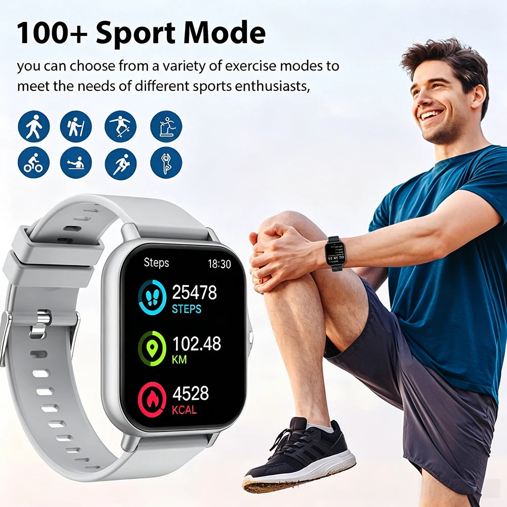 ERUN 1.83" Touch Smartwatch – Bluetooth Calls, Voice Assistant