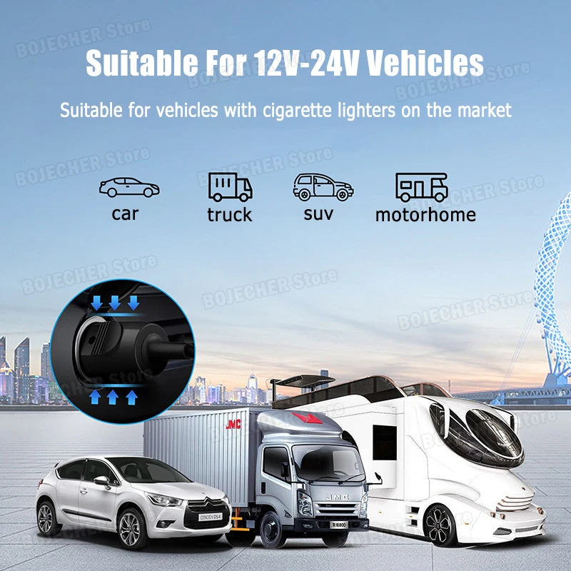 100W Max 12V-24V Universal Car Charger USB-C PD 5V 9V 12V 15V 3A 20V 5A For Lenovo Dell Laptops Tablets Phones TYPE-C Charger Oasis Select
