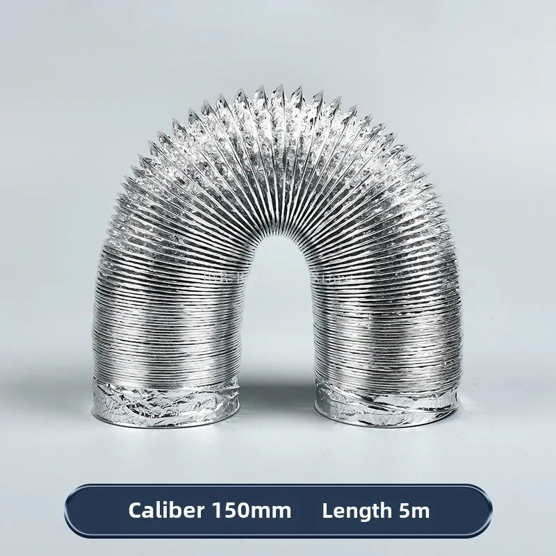 4 Inch 100mm Ventilator Pipe PVC Aluminum Tube Air Ventilation Hose Flexible Exhaust Duct 3/2M System Vent Bathroom Oasis Select 150mm X 5M