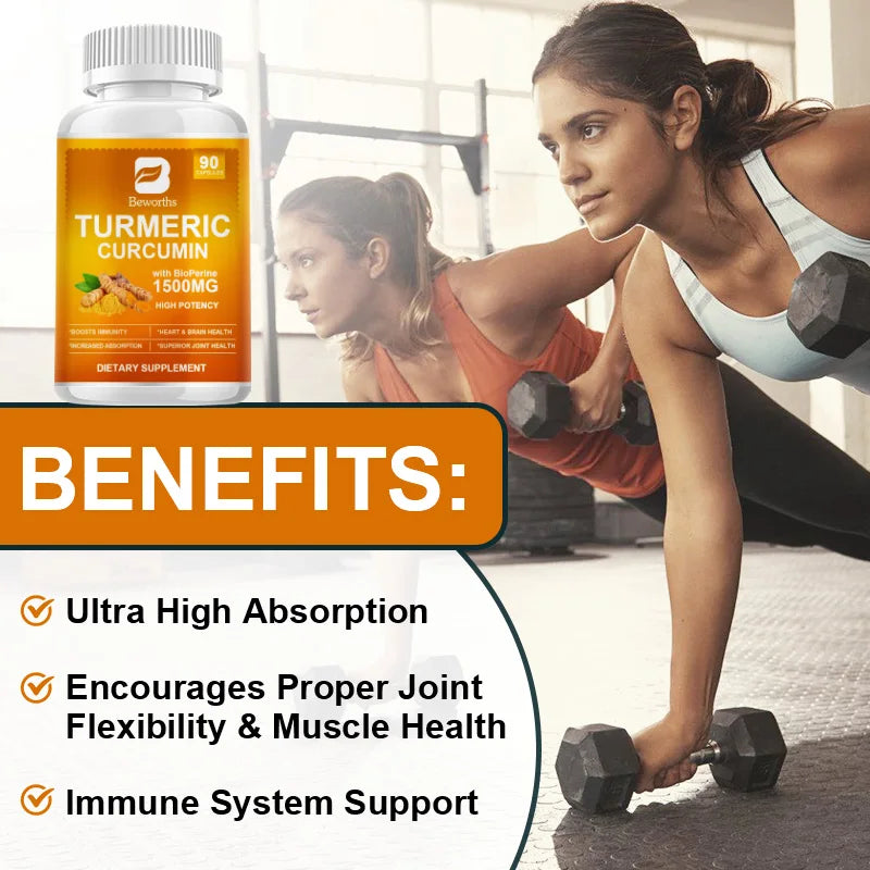 BEWORTHS Pepper Turmeric Capsules High-Quality Joint Support Supplements Non GMO Gluten Free with Black Pepper & Turmeric Powder Oasis Select