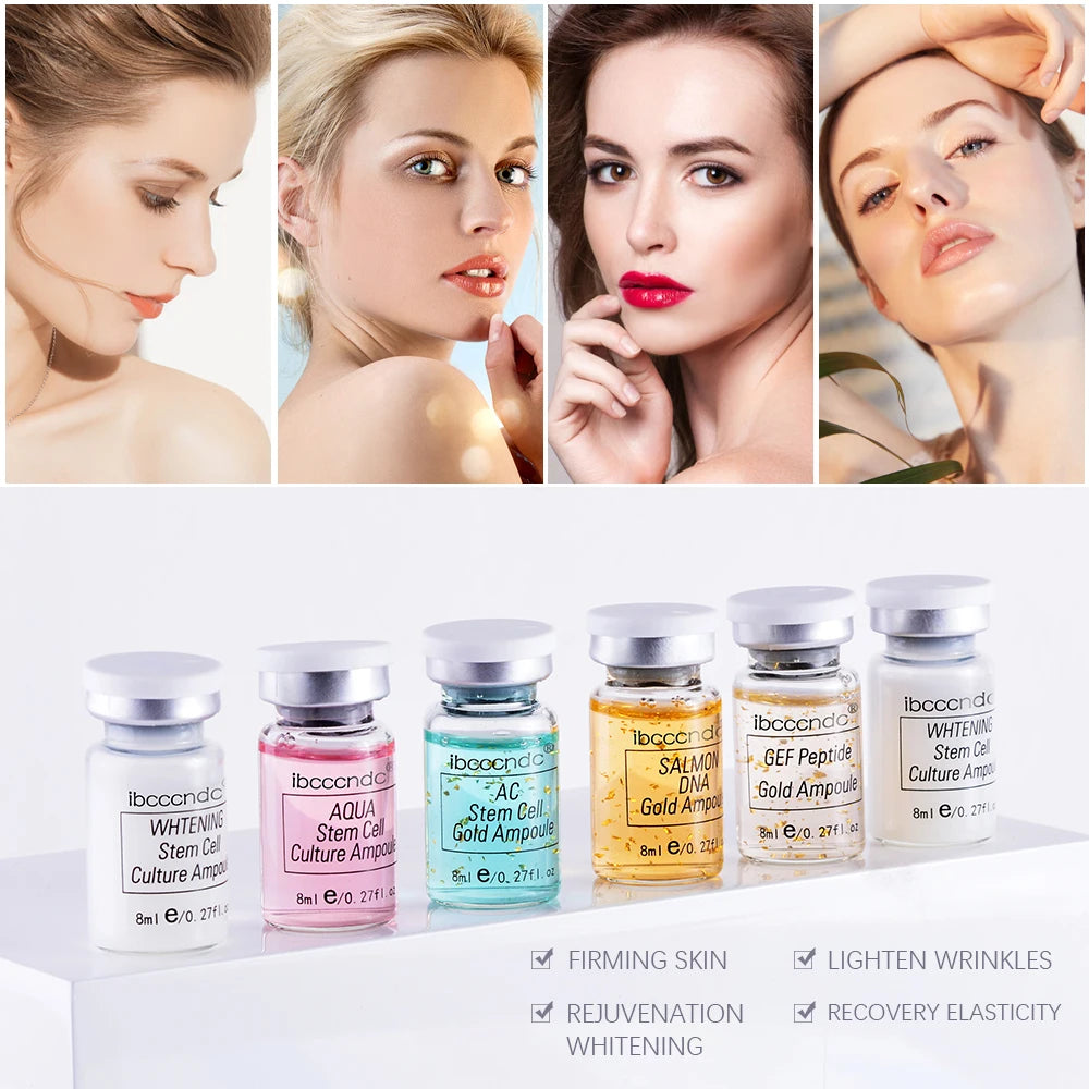 BB Cream Kit Face White Brightening Foundation Concealer Gold Serum Skin Repair Treatment Anti Aging Ampoule 12Pcs 8ml Oasis Select