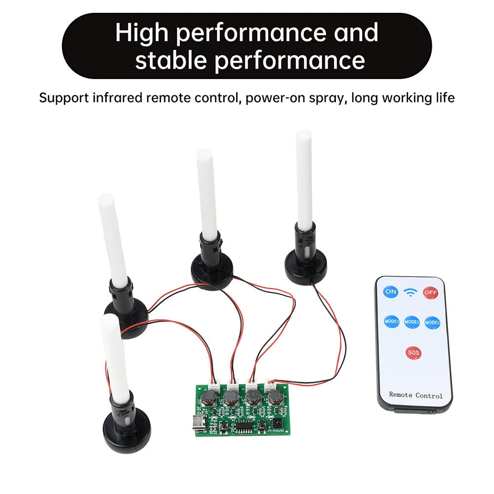 DC 5V RF infrared Remote Control 4 Spray Humidifier Module Atomization Control Board DIY Ultrasonic Atomizer Type C interface Oasis Select