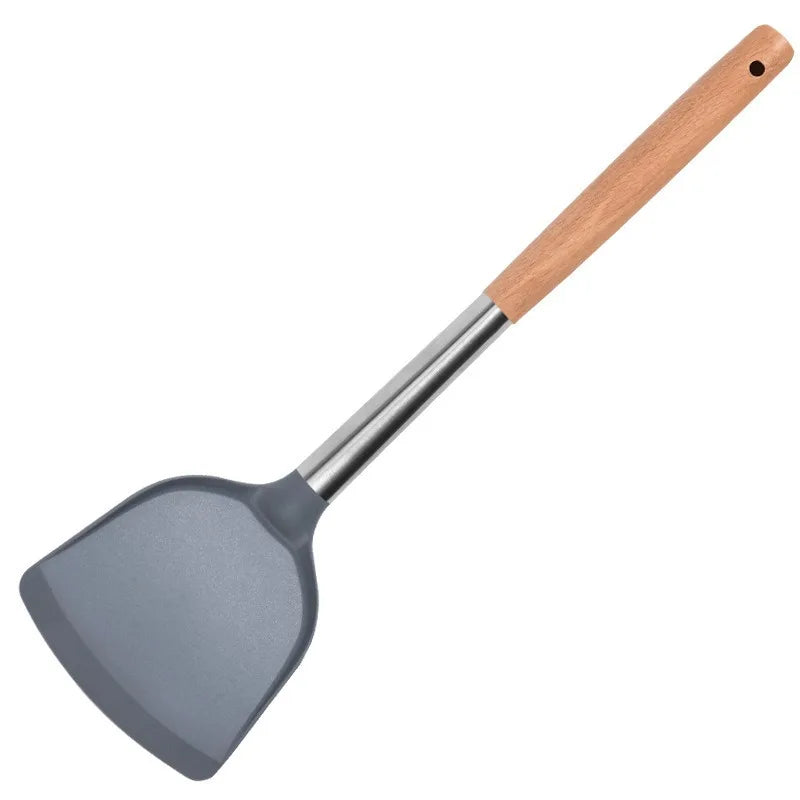 Stir-fry Silicone Spatula Non Stick Pan Household High Temperature Resistant Long Handled Stir Fry Kitchen Utensils Pan Oasis Select