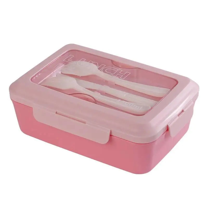 1pc Wheat Straw Lunch Box Healthy BPA Free Bento Boxes Microwave Dinnerware Food Storage Container Lunch Box For Kids Oasis Select pink