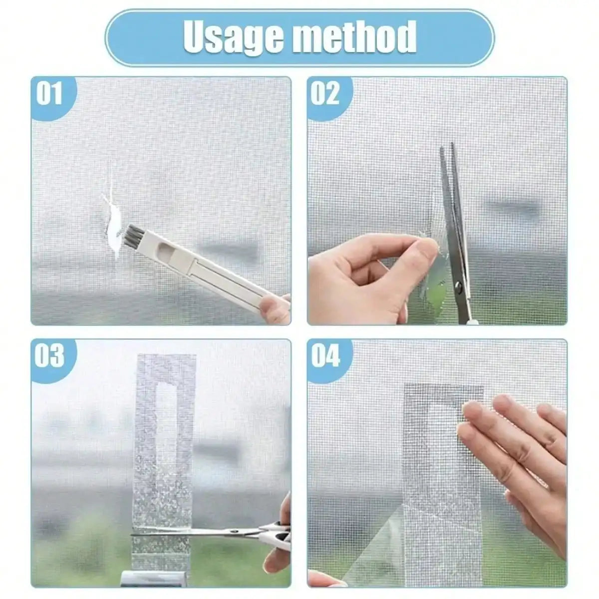 5 Pieces Self Adhesive Window Screen Repair Tape Anti Mosquito Net Patch Door Curtain Hole Subsidy Repair Mesh Tape Oasis Select