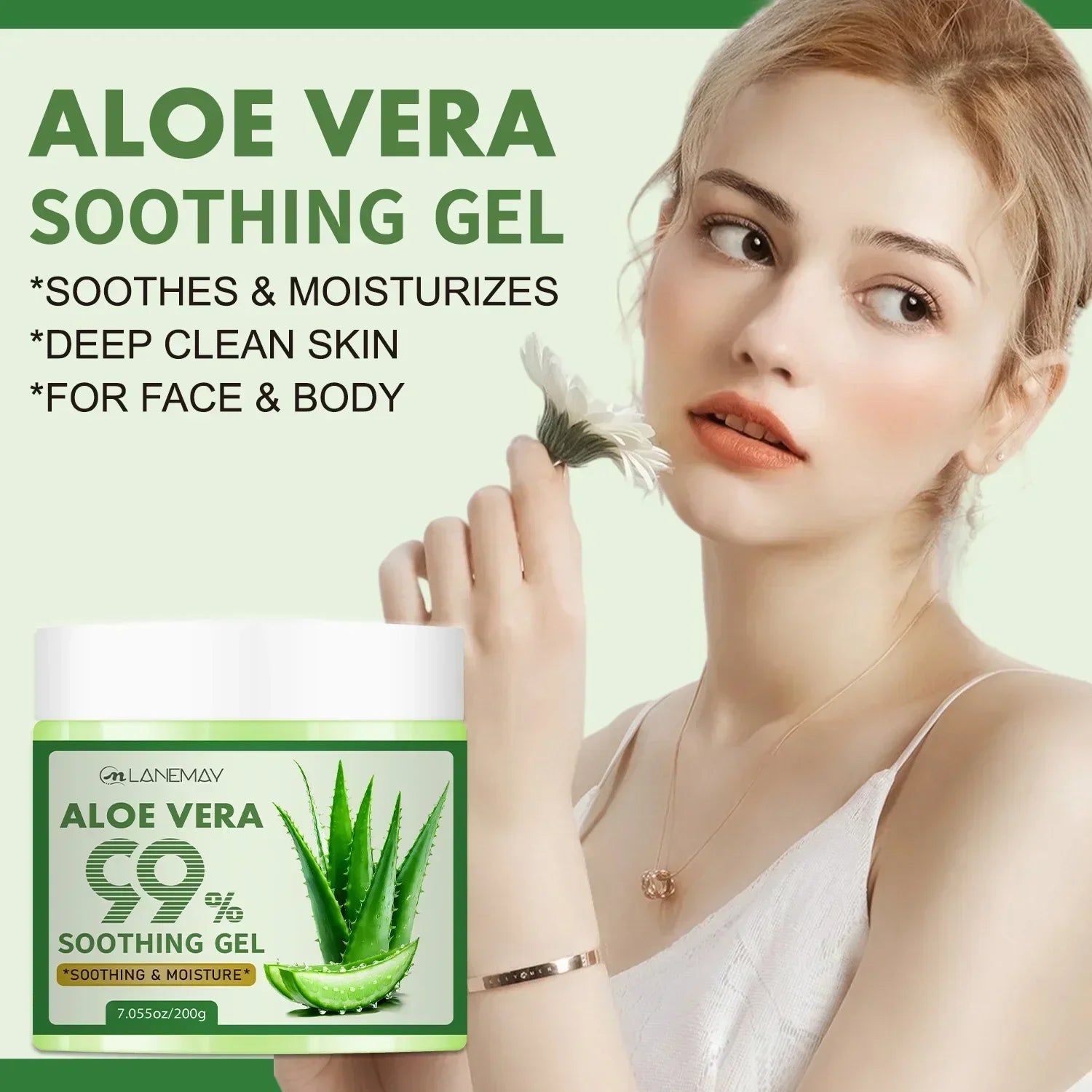 Lanemay 99% Aloe Vera Soothing Gel for Sensitive Skin Aloe Vera Face Gel Oasis Select