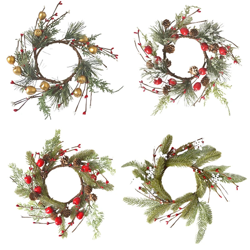 Christmas Candle Rings Table Decoration Christmas Wreath Candle Holder Ring Red Berries Table Centerpieces Candle Wreath Oasis Select