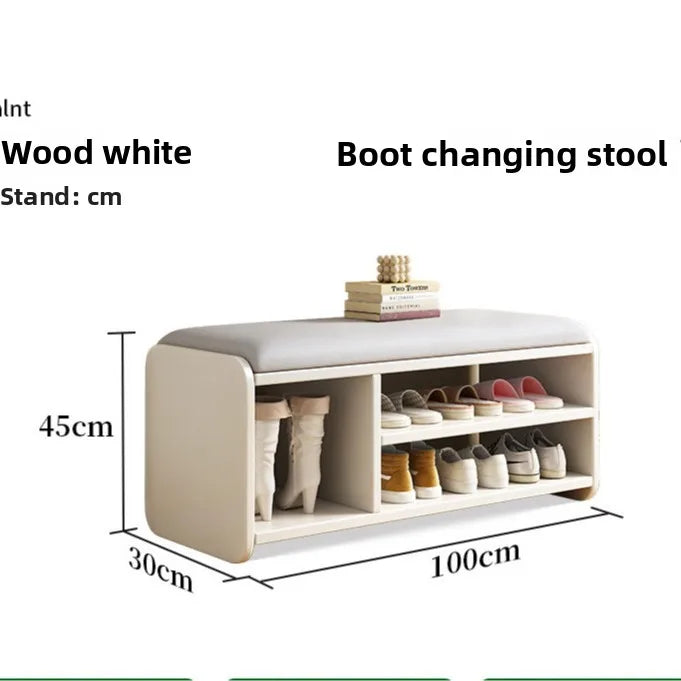 The shoe cabinet changing stool at home, the shoe rack, and the seat stool are integrated into the door. Long strip shoe stool Oasis Select White 80-C