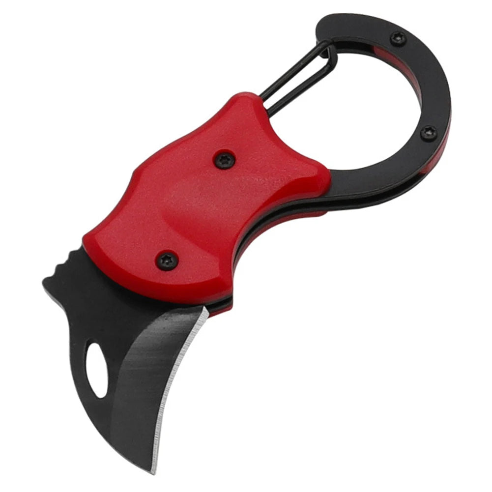 Mini Folding Cutter Carabiner Small Pocket Fox Self-Defense Folding Claw Knifes Carry Courier Keychain Open Box For Outdoor Tool Oasis Select RED
