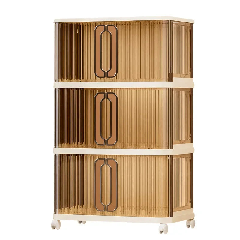 Household Folding Storage Cabinet Large Capacity Double Door Bedroom Clothes Toy Locker Free Installation Storage Box Oasis Select