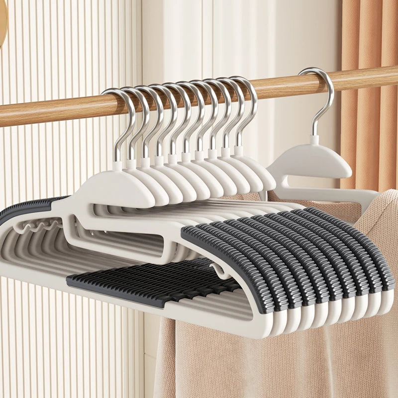 10Pcs Black/Orange/Grey Multifunctional Wet and Dry Household Hanger Suitable for Hanging Clothes Bedroom Wardrobe Anti-Slip Oasis Select