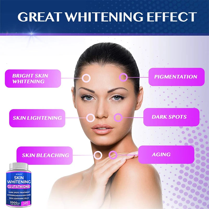 Glutathione Skin Brightening Pills 2000mg – Turmeric Bearberry Skin Brightening Supplement Oasis Select