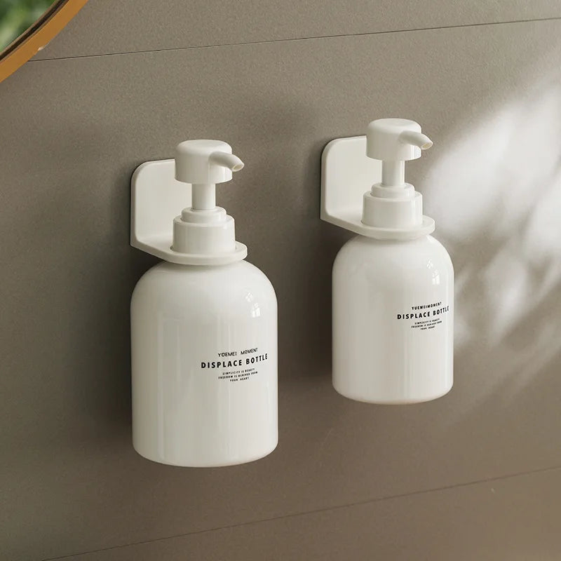 1pcs Adjustable Dispenser Bottle Holder Wall Mounted Adhesive Shampoo Lotion Hand Soap Bottle Hanger Bathroom Storage Rack Oasis Select