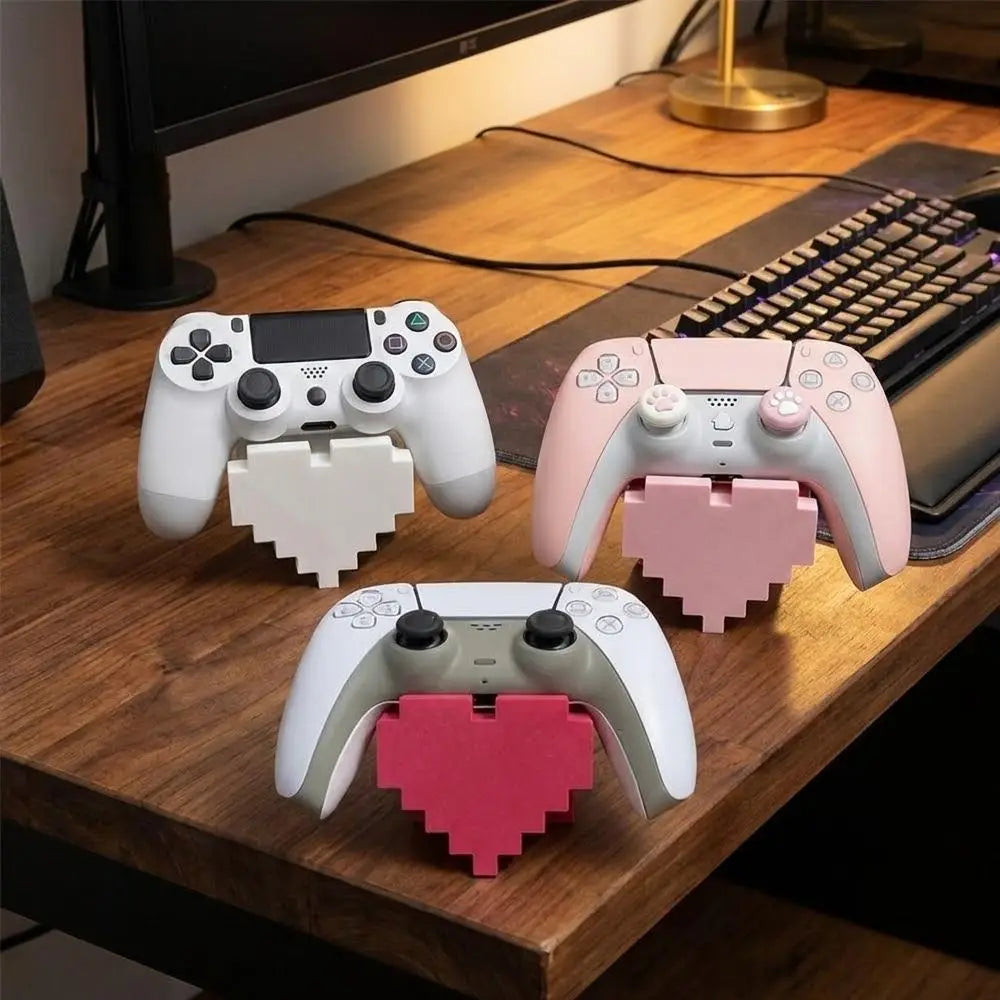 3D Printed Heart Controller Holder Stable Base Game Accessory Stand Desktop Display Rack Decor Storage Organizer for Gamers Gift Oasis Select