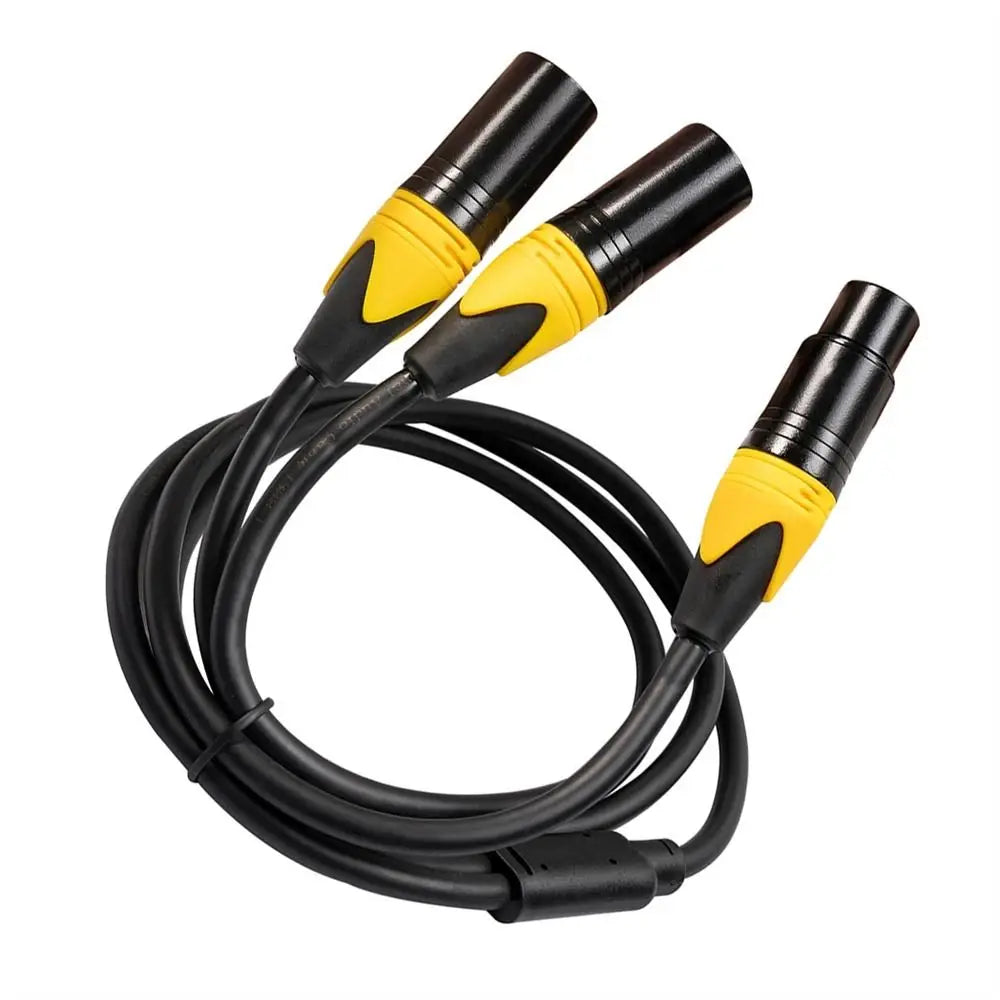 XLR Splitter 3 Pin XLR Female To Dual XLR Male Y Splitter Balanced Mic Cable 3FT 100CM Instruments Microphones Cables Signal Oasis Select black
