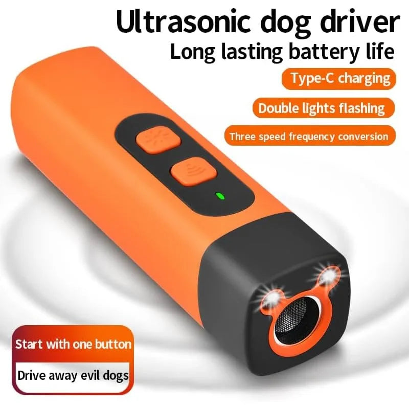 Safe Humane Long Range Anti-Barking Rechargeable Ultrasonic Pet Training Device Dog Barking Deterrent Trainer for All Dogs Oasis Select orange