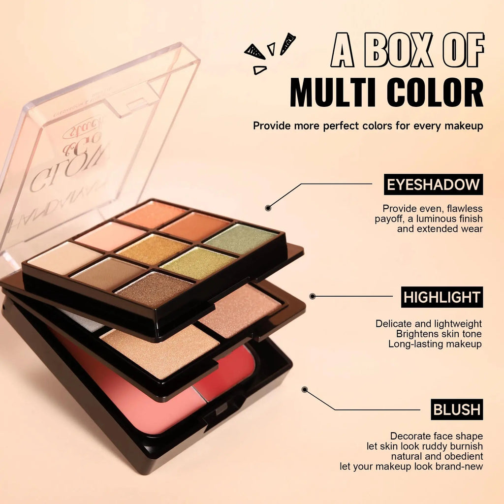 Handaiyan 3-in-1 Eyeshadow, Blush & Highlighter Palette