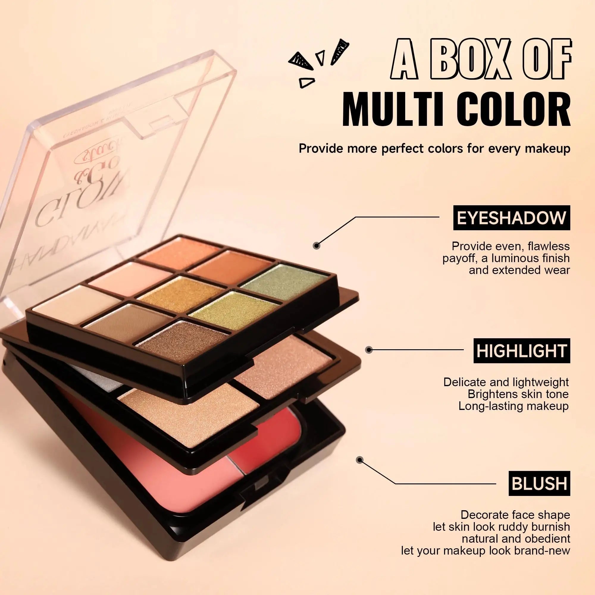 Handaiyan 3-in-1 Eyeshadow, Blush & Highlighter Palette