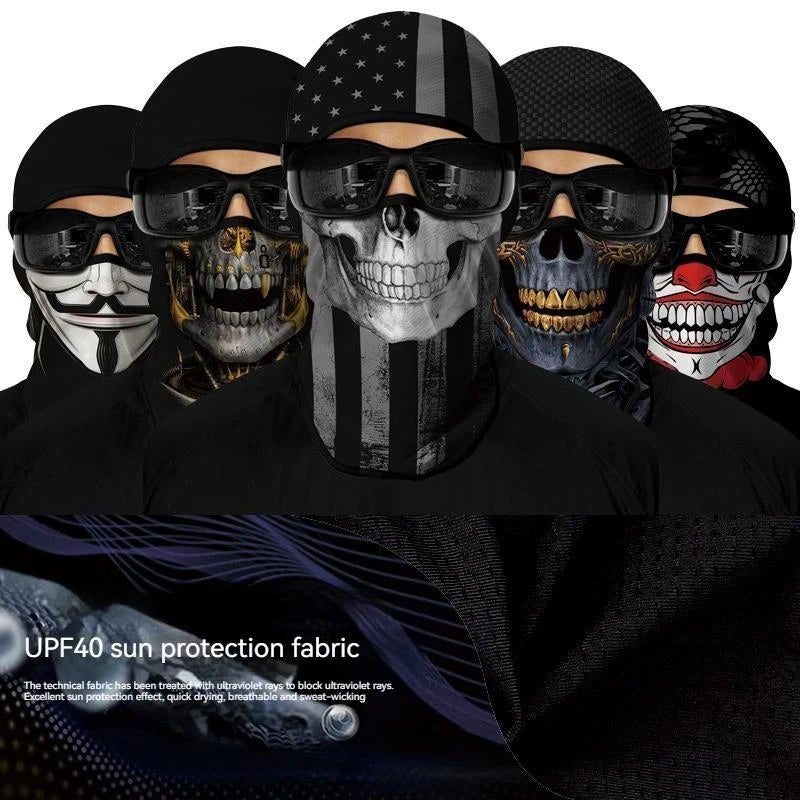 3D Funny Mask Motorcycle Face Cover Ski Mask Joker Skull Balaclava Headgear Outdoor Hiking Camping Neck Gaiter Bandana Scarf Men Oasis Select