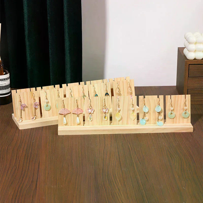 Wooden Earring Display Stand | Single, Double & Triple Row Jewelry Display Stand Oasis Select