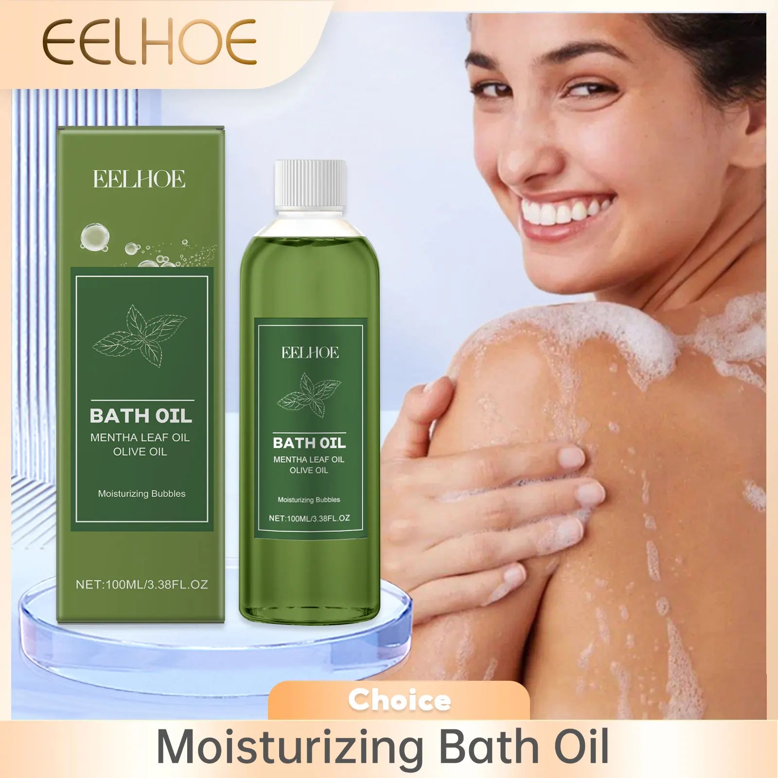 Eelhoe Olive Bath Oil – Moisturizing Shower Oil for Dry Skin Moisturizing Shower Oil Oasis Select 100ml Boxed