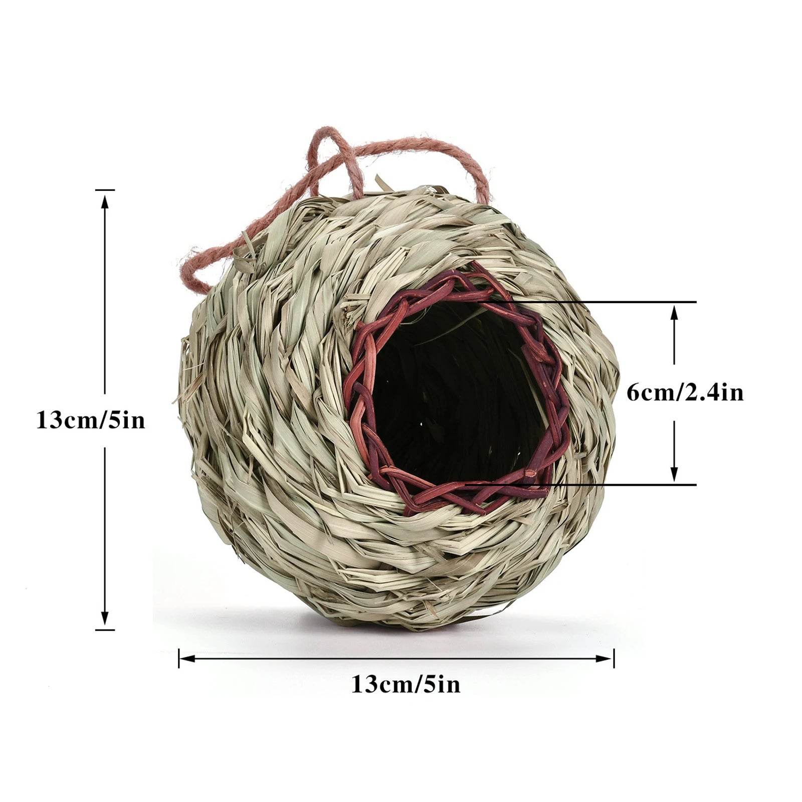Handcrafted Woven Hanging Bird Nest House – Hummingbird & Parrot Hanging Bird House Oasis Select multicolour One Size