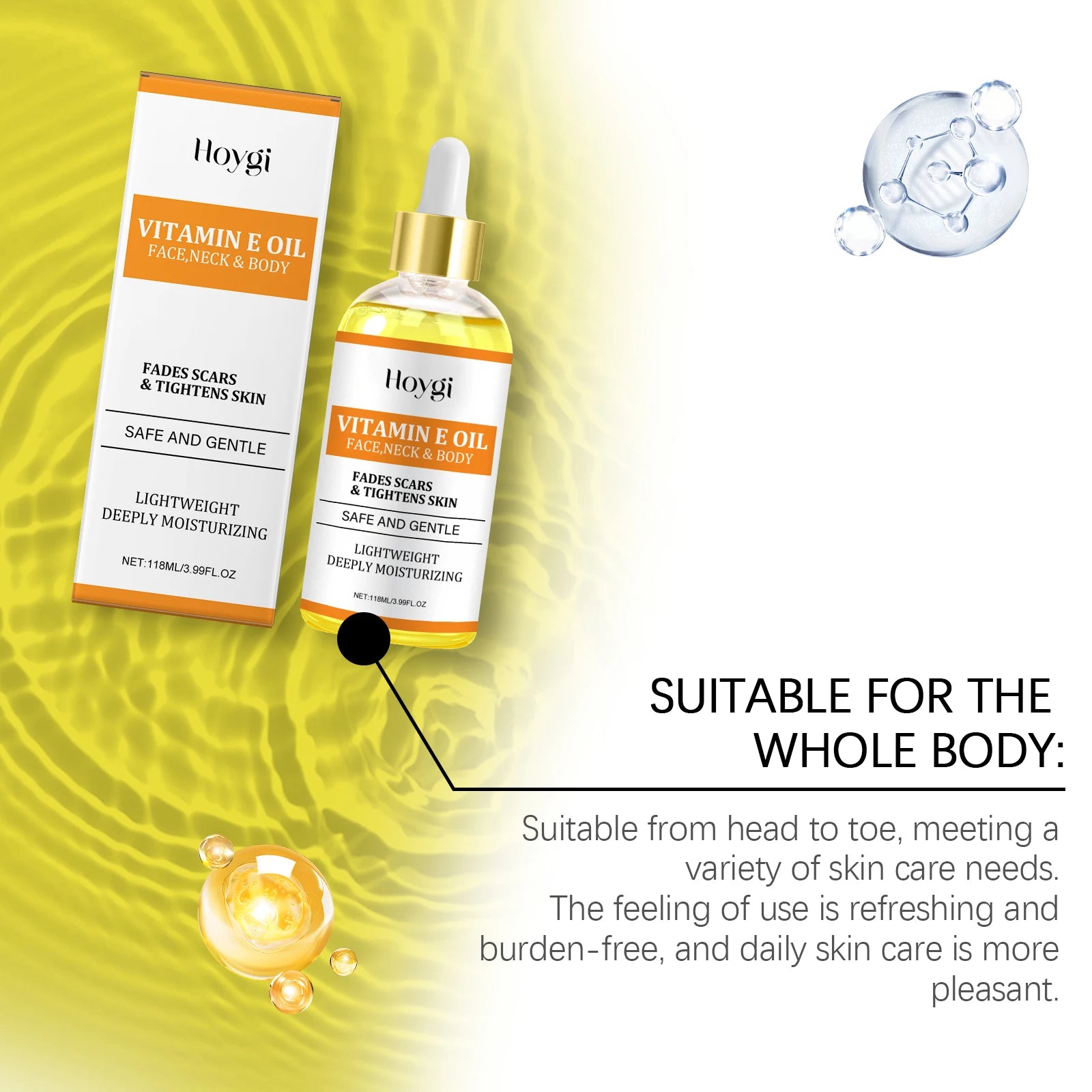 Hoygi Vitamin E & Hyaluronic Acid Moisturizing Body Oil 118ml Moisturizing Skin Oil Oasis Select
