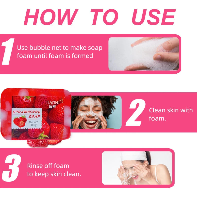 Strawberry Jelly Soap, rich in strawberries and Revlon, deeply cleanses, cleanses, bathes the whole body Oasis Select