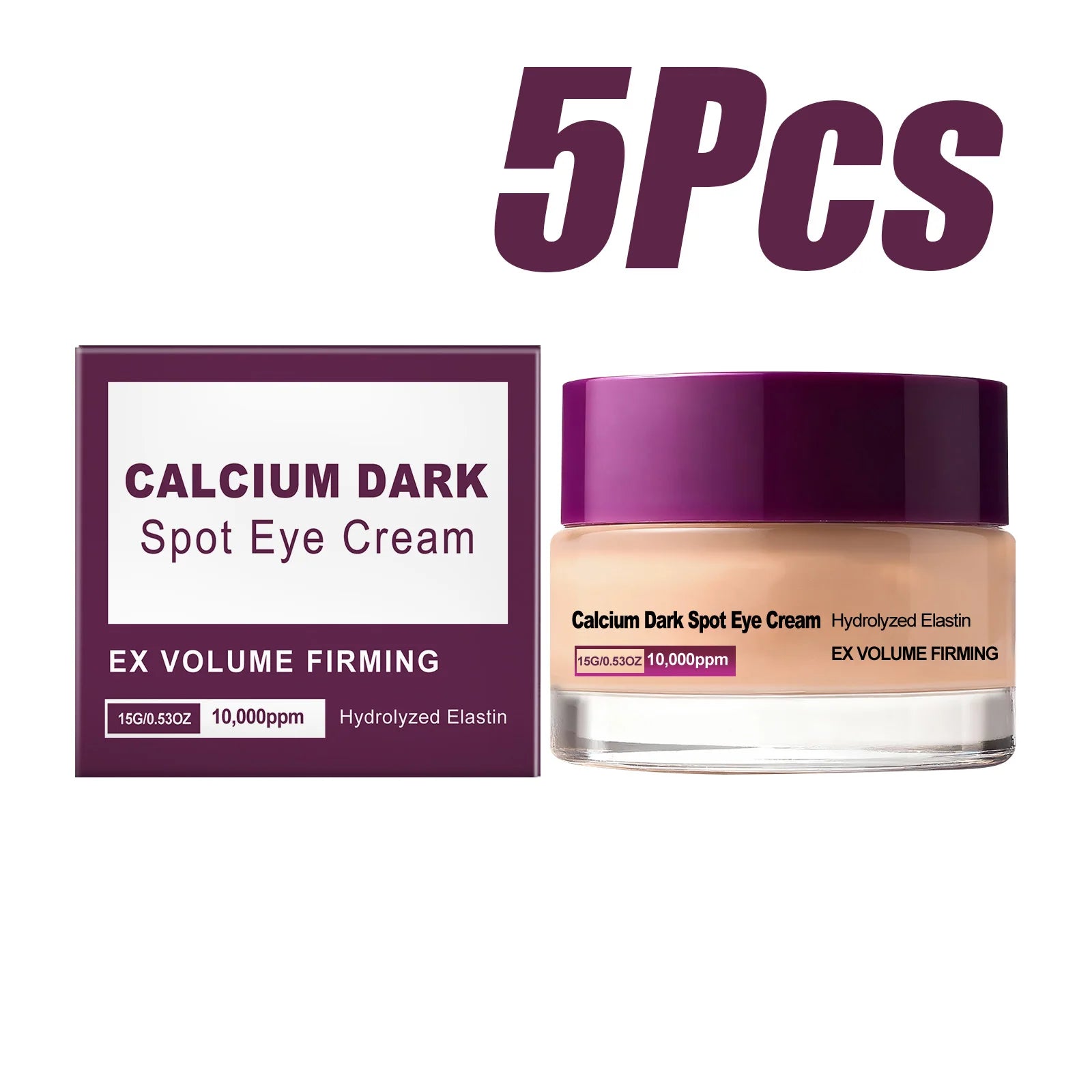 Calcium Dark Spot Eye Cream Collagen Boosting Wrinkle Smoothing Anti-Aging Firming Eye Cream for Wrinkles Puffiness Hydrating Oasis Select 5 x 15g Boxed