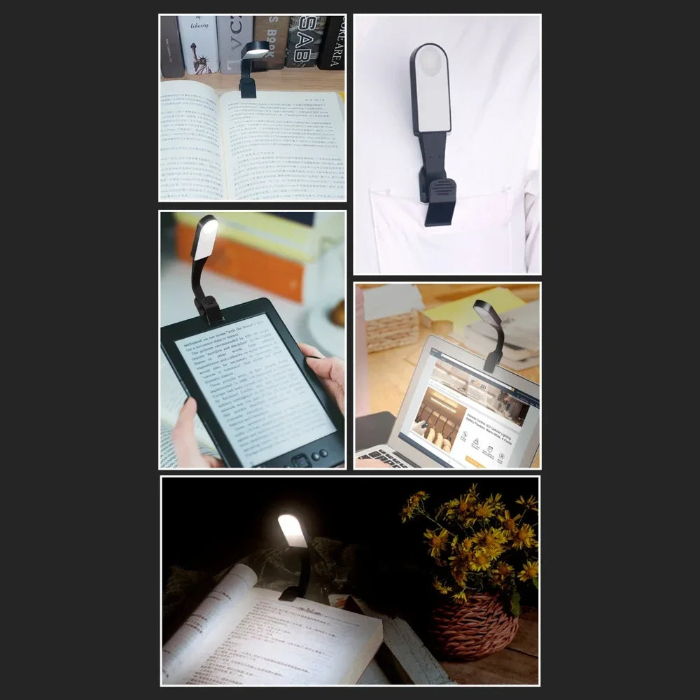 Portable Mini Desk Lamp Student Night Reading Light USB Charging LED Book Light 3 Light Source Clip Lamp Oasis Select