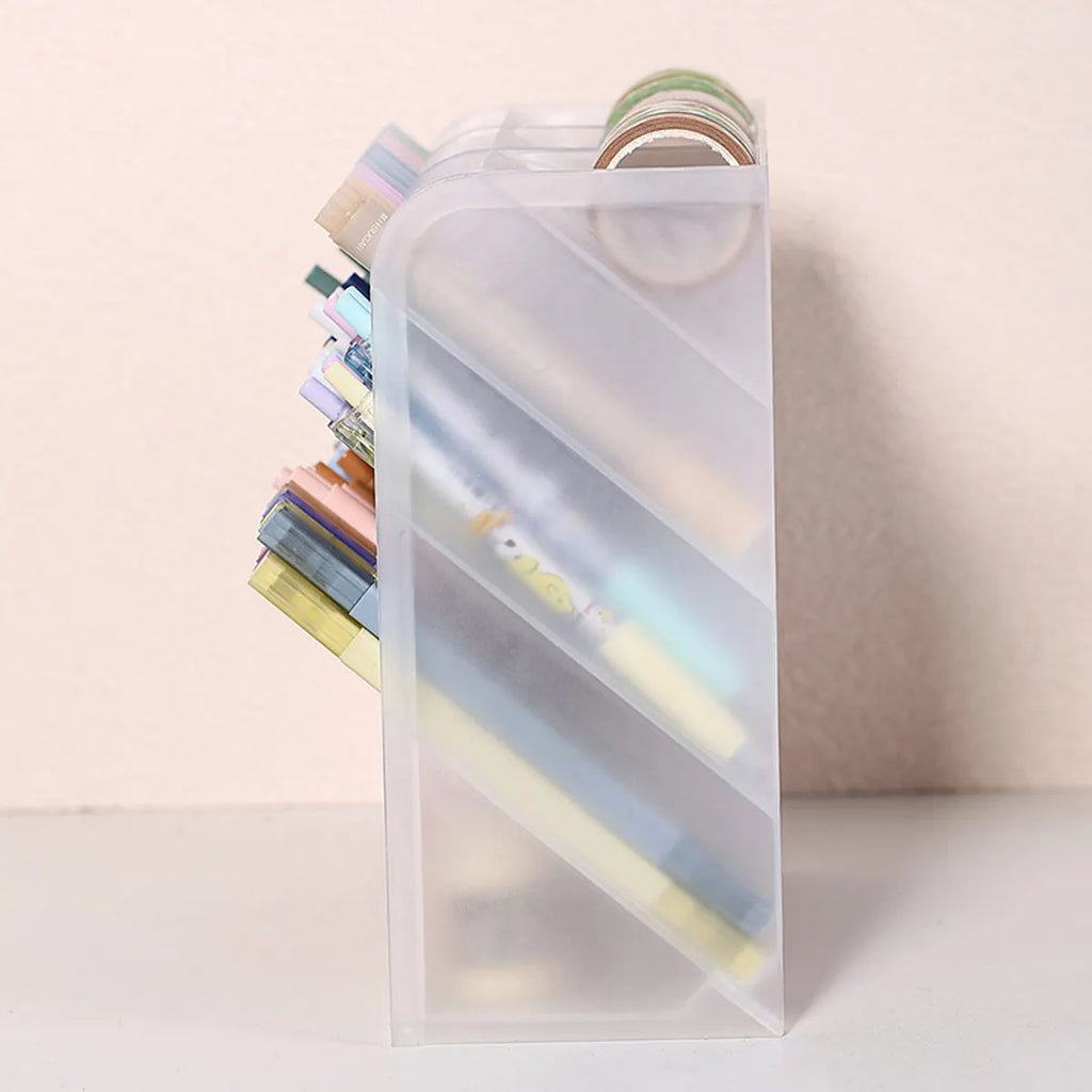 Multi Functional Desktop Pen Holder, Transparent Large Capacity Pen Holder, Stationery Organizer, Office Desk Pen Storage Rack Oasis Select