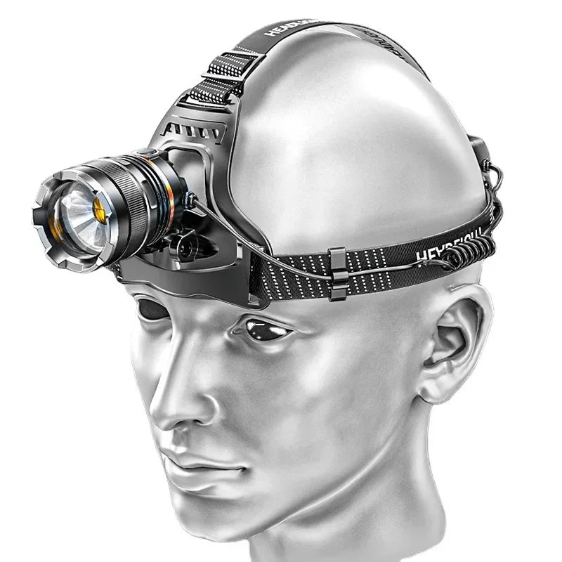 XHP50 LED Sensor Headlamp Waterproof Head Light Rechargeable Fishing Searching Camping Head Flashlight Zoom Lantern Oasis Select