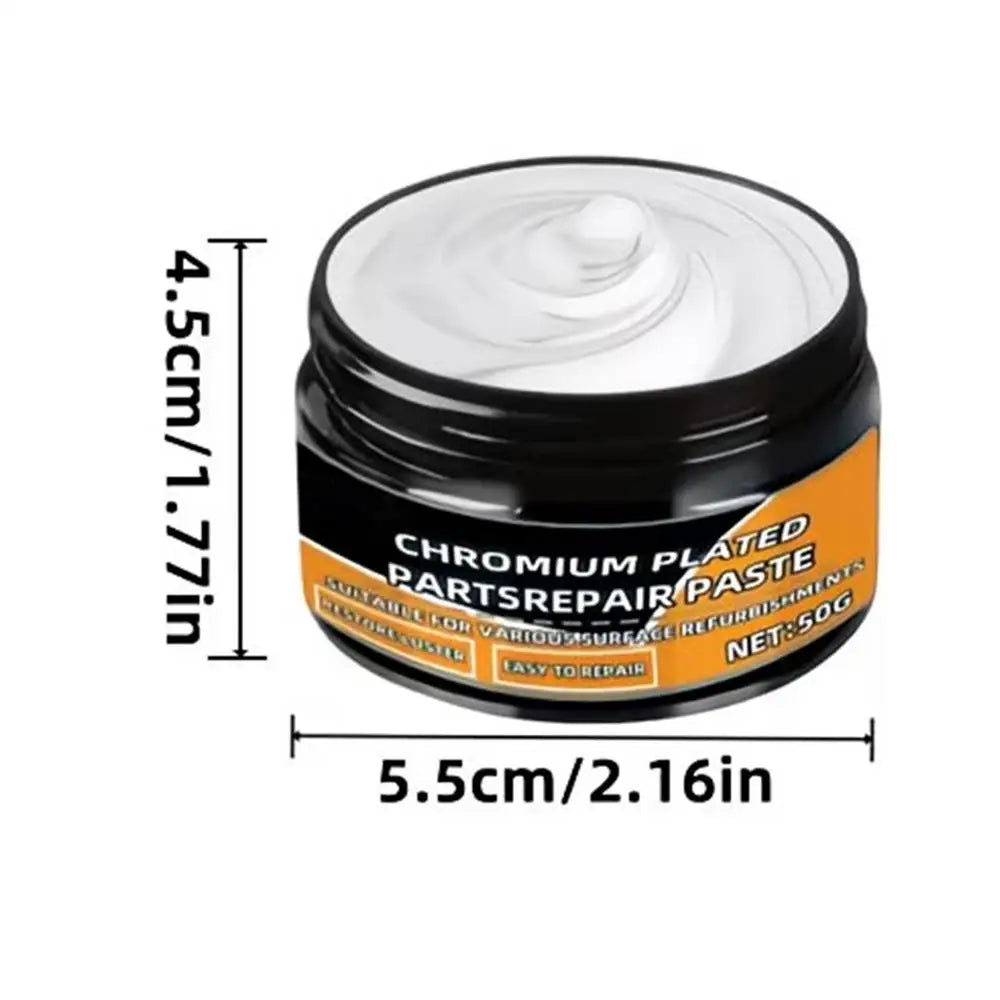 Chrome Polishing 50g Metal Repair Cream With Sponge Car Scratch Remover Metal Shine Renovation Compound Trim Removes Rust Oasis Select 80g