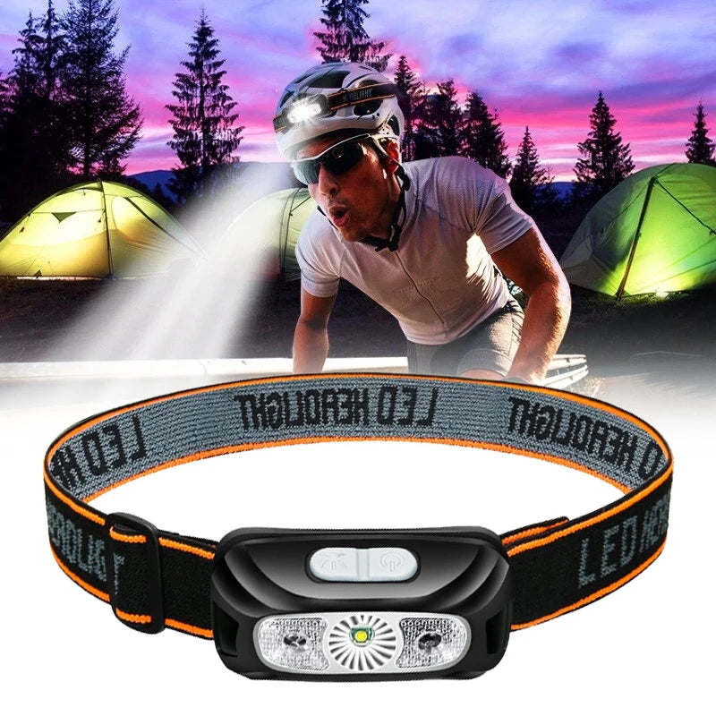 Mini COB LED Sensor Headlamp | USB Rechargeable Camping Light