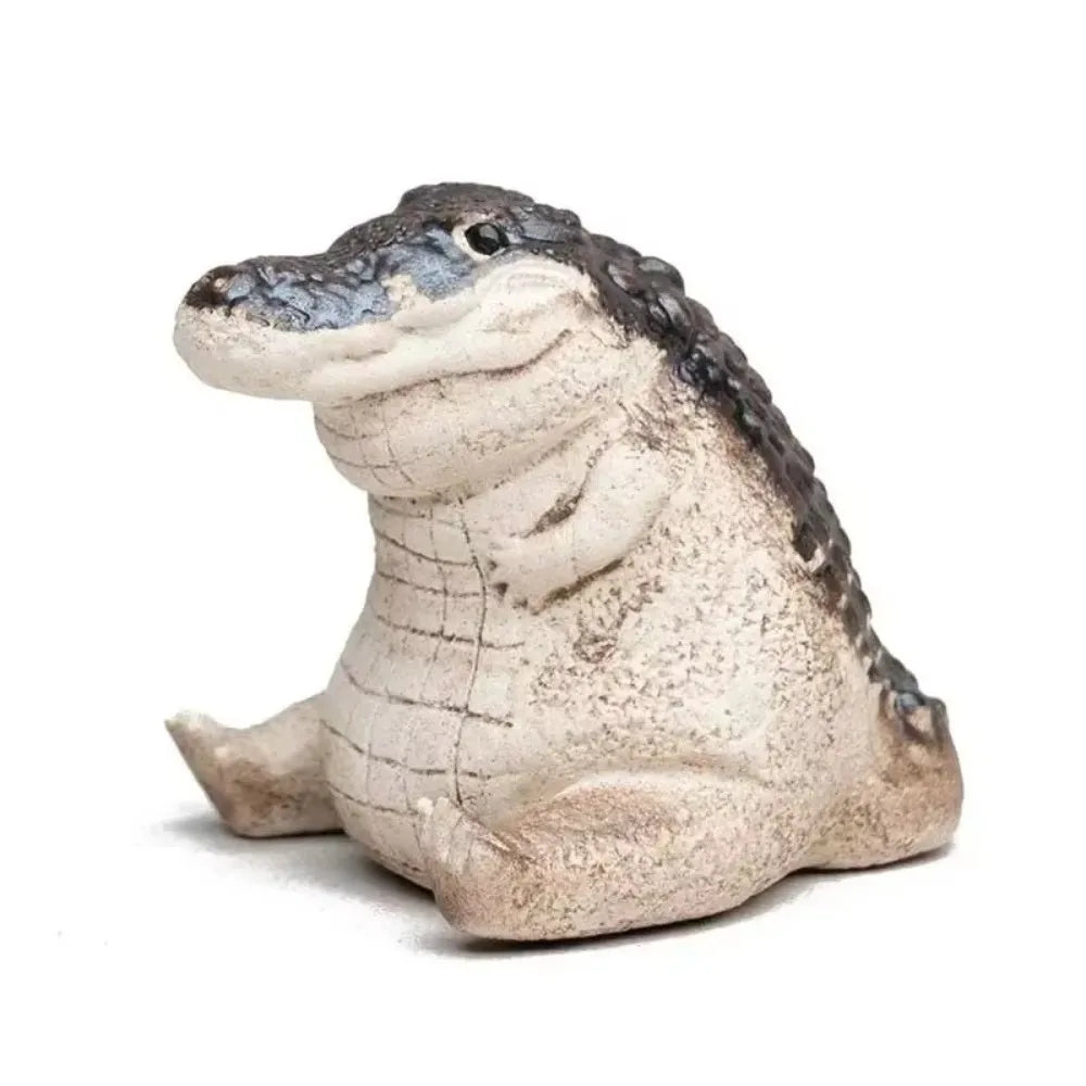 Cute Mini Crocodile Tea Pet Multipurpose Resin Crocodile Ornaments Crocodile Statue Tea Ceremony Tea Play Home Boutique Oasis Select C
