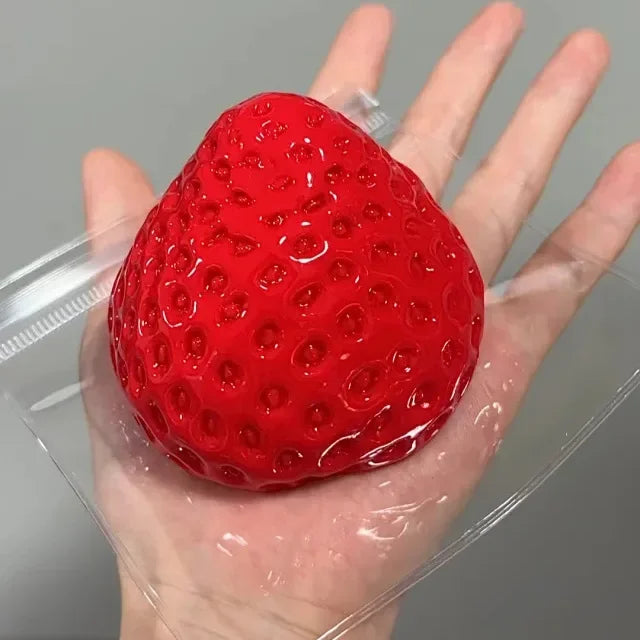 Strawberry Taba Squishy Fidget Toy - Slow Rebound Stress Relief Toy for Kids, Adults, Office & Party Favors - Squeeze Gift Oasis Select Red