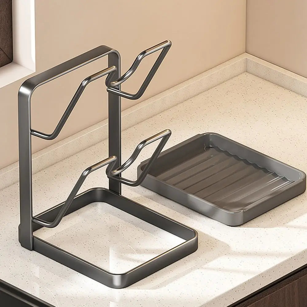 Double Layer Pot Lid Rack & Cutting Board Organizer | Non-Slip