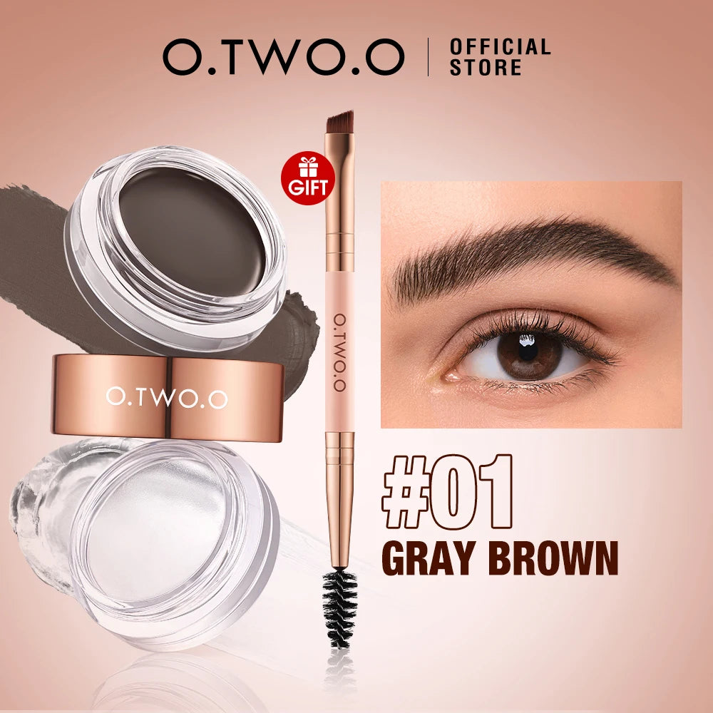 O.TWO.O 2-in-1 Eyebrow Pomade & Brow Gel Wax – Waterproof