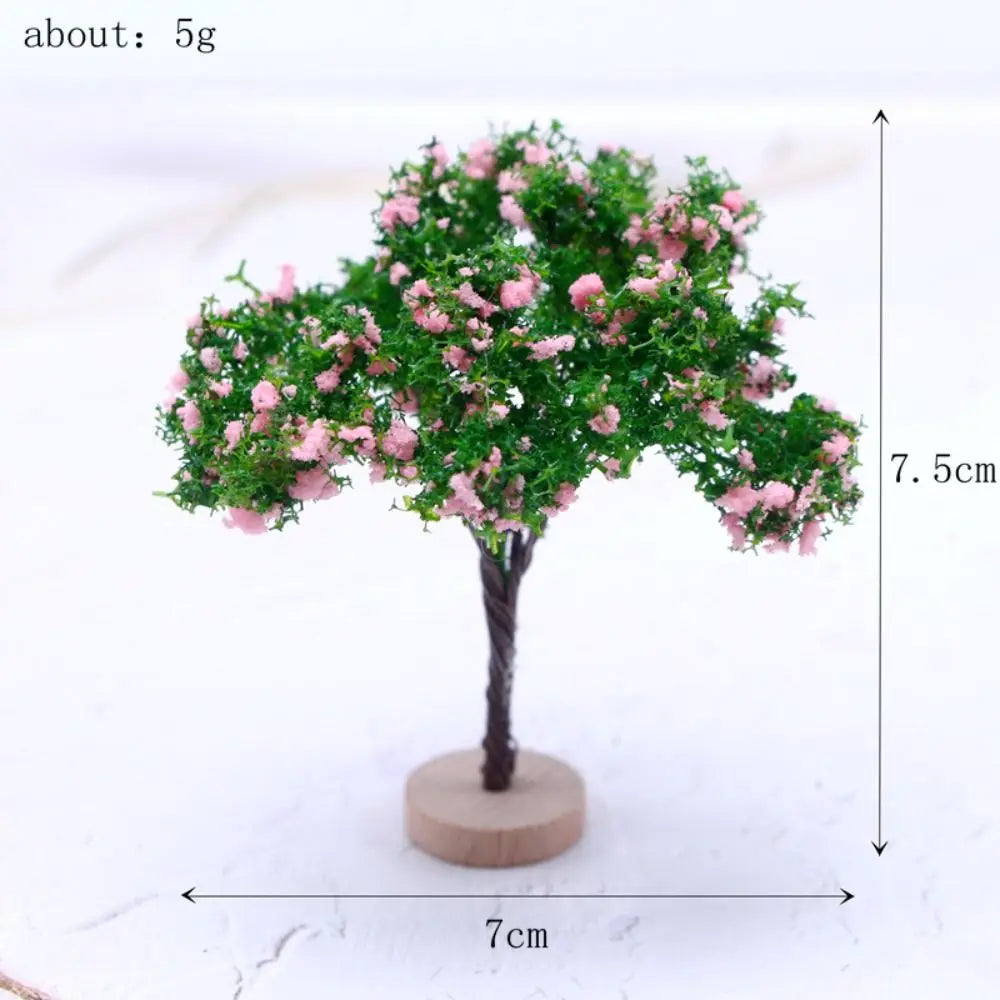 Miniature Model Trees Dollhouse Moss Rock Wooden Base DIY Diorama