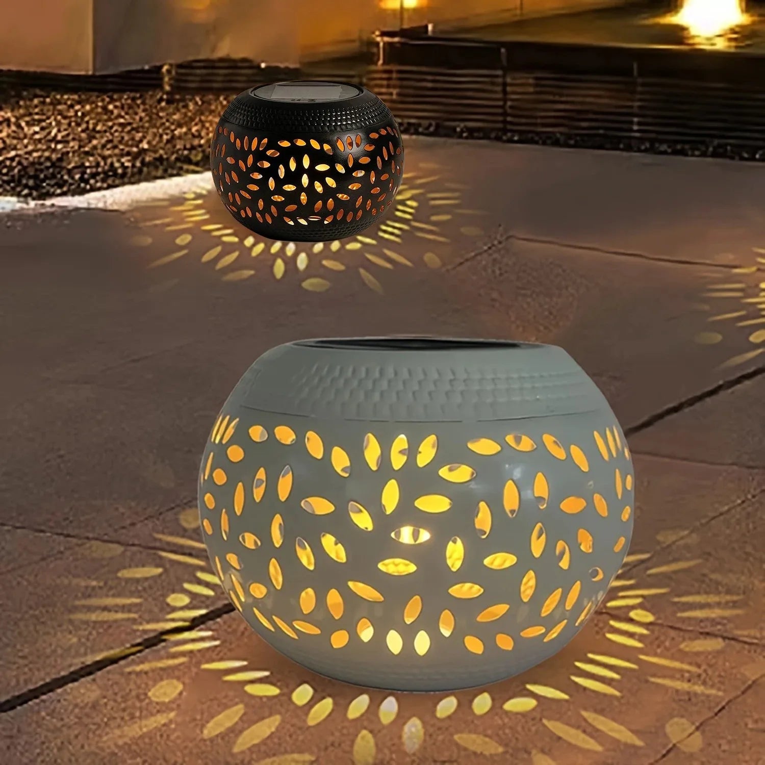 Solar desktop lamp, desktop lighting lamp, hollow metal lighting lamp, solar lamp, suitable for courtyards, gardens and lawns Oasis Select