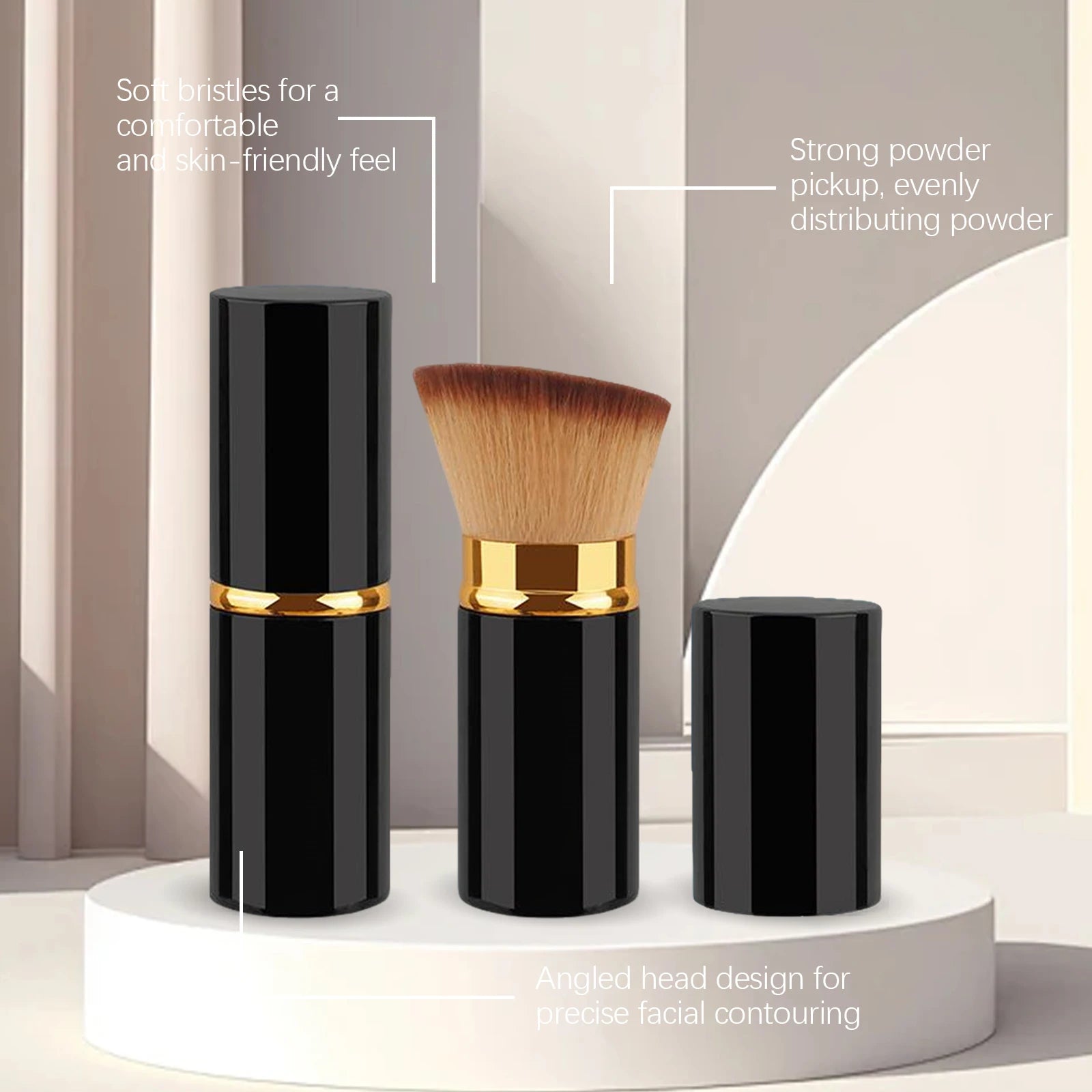 Large Angled Makeup Brush – Dense Bristles for Foundation & Blush