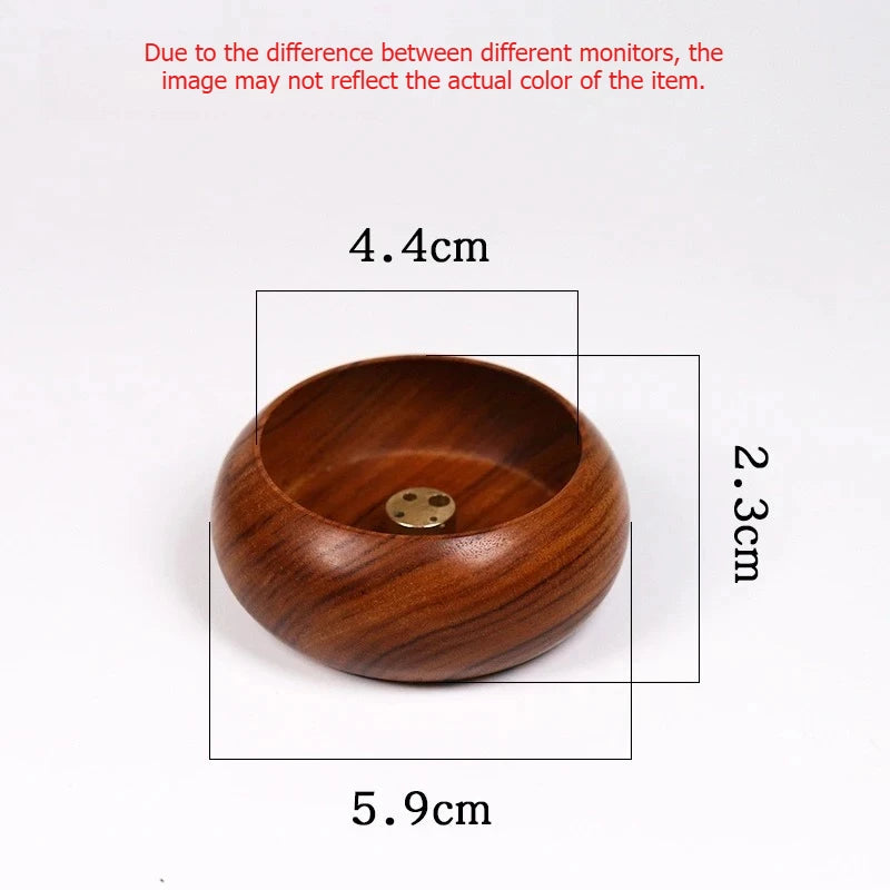 Solid Wood Incense Holder Ash Catcher Bowl Shape Incense Burner for Incense Insert Sticks Meditation Yoga Living Room Tea House Oasis Select A